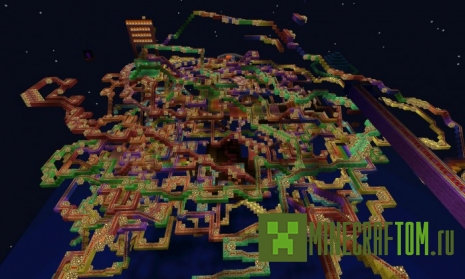 Карта Rainbow Road для Minecraft PE Карта Rainbow Road для Minecraft PE