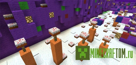 Паркур карта Candy land (Земля конфет) для Minecraft PE Паркур карта Candy land (Земля конфет) для Minecraft PE