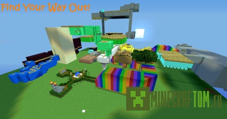 Карта Find Your Way Out (Найди выход) игры Майнкрафт