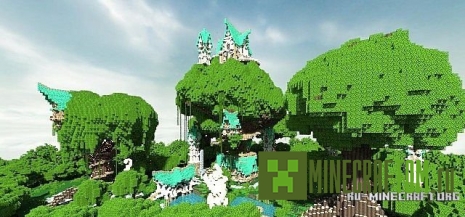 Карта Elven City (Эльфийский городок) игры Майнкрафт