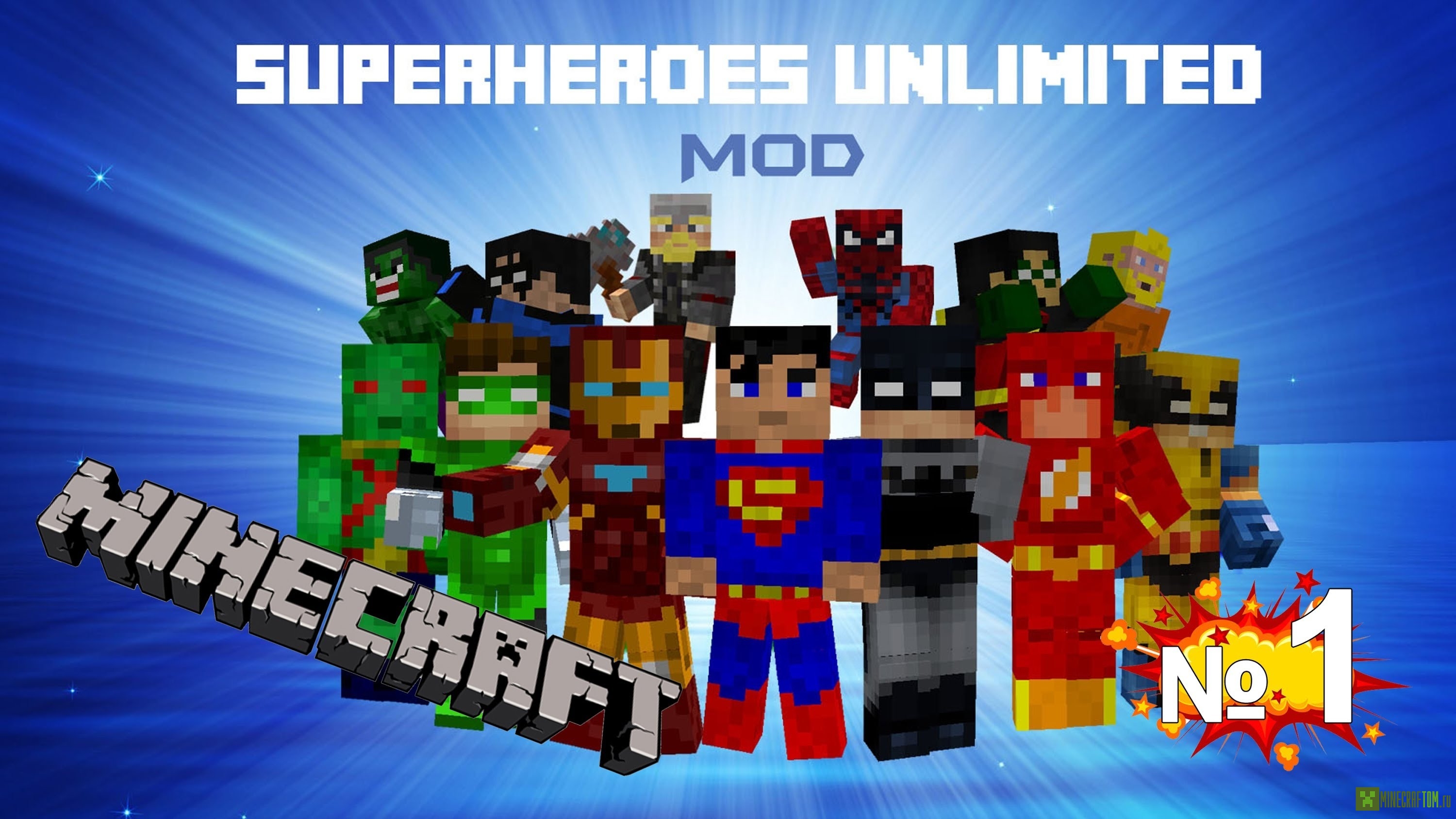 Мод Superhero (Супергерои) версий 0.14.х игры Minecraft PE