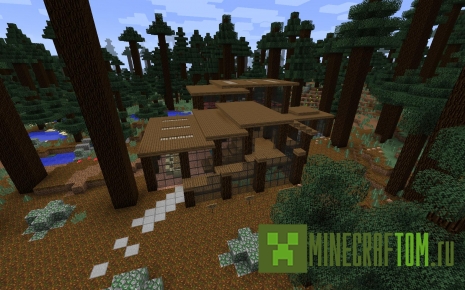 Карта Modern Taiga House (Современный дом в тайге) игры Minecraft