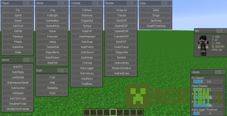Чит-клиент Athena версий 1.7.2 - 1.7.9 игры Minecraft Чит-клиент Athena версий 1.7.2 - 1.7.9 игры Minecraft