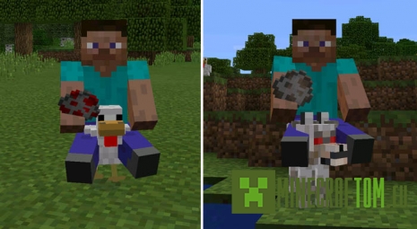 Мод Rideable Mobs (Ездовые мобы) для игры Майнкрафт ПЕ