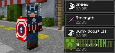 Мод Captain America (Капитан Америка) для MCPE Мод Captain America (Капитан Америка) для MCPE
