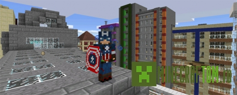 Мод Captain America (Капитан Америка) для MCPE Мод Captain America (Капитан Америка) для MCPE