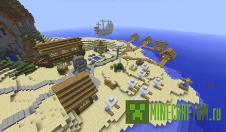 Карта Tiki Resort Island (Курорт-остров Тики) игры Minecraft