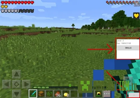 Мод Skills (Навыки) версий 0.14.Х игры Майнкрафт ПЕ Мод Skills (Навыки) версий 0.14.Х игры Майнкрафт ПЕ
