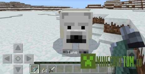 Мод Tameable Polar Bears (Укротимый полярный медведь) для MCPE Мод Tameable Polar Bears (Укротимый полярный медведь) для MCPE