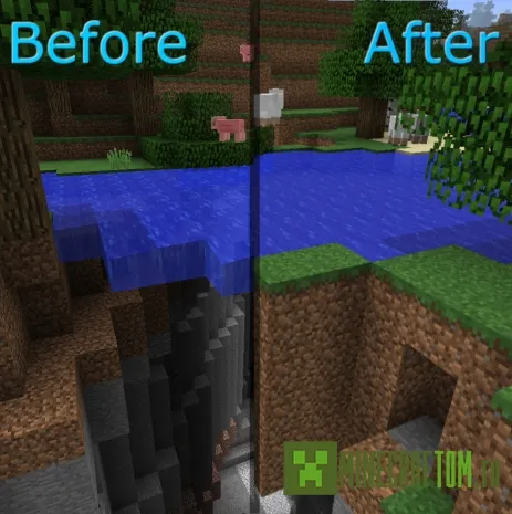 Мод Floating Water Fix (Плавающие фиксаторы воды) версии 1.8 Minecraft Мод Floating Water Fix (Плавающие фиксаторы воды) версии 1.8 Minecraft