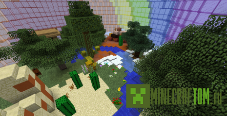 Карта Rainbow Sky Biodome (Биома Радужное небо) для Майнкрафт Карта Rainbow Sky Biodome (Биома Радужное небо) для Майнкрафт