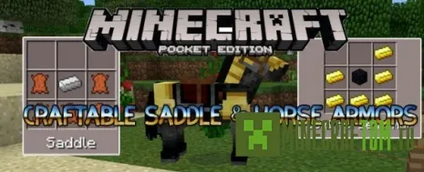 Мод Craftable Saddle & Horse Armors для 0.15.х MCPE