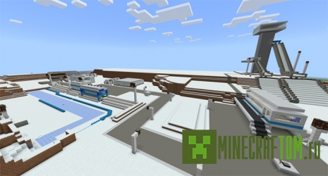 Карта Winter Sports Stadium (Зимний спортивный стадион) MCPE Карта Winter Sports Stadium (Зимний спортивный стадион) MCPE