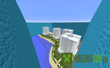 Resort parkour карта (Паркур на курорте) для Майнкрафт Resort parkour карта (Паркур на курорте) для Майнкрафт
