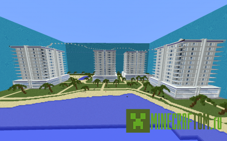 Resort parkour карта (Паркур на курорте) для Майнкрафт Resort parkour карта (Паркур на курорте) для Майнкрафт