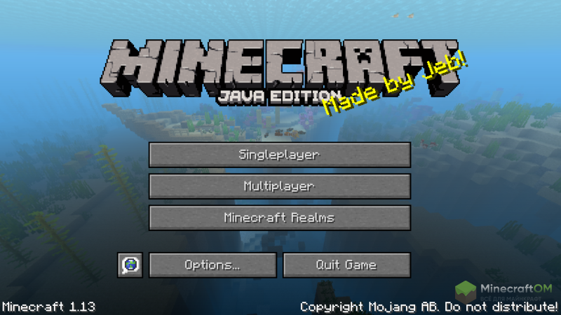 Главное меню Майнкрафт 1.13