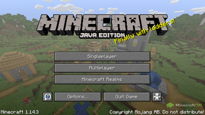 Главное меню Майнкрафт 1.14.3