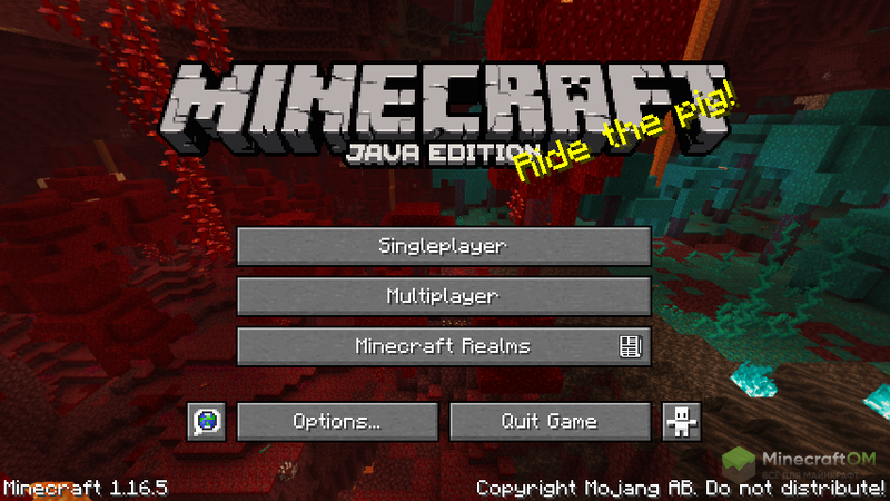 Главное меню Майнкрафт 1.16.5