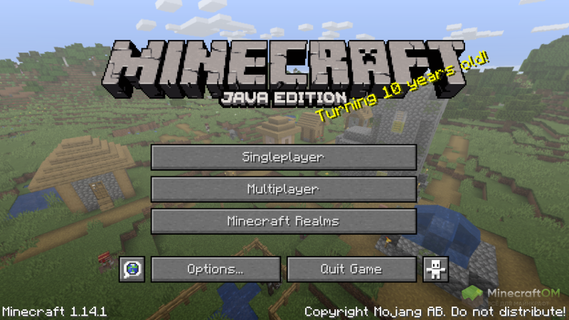 Главное меню Майнкрафт 1.14.1