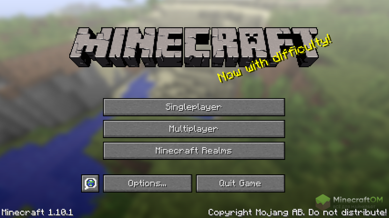 Главное меню Майнкрафт 1.10.1