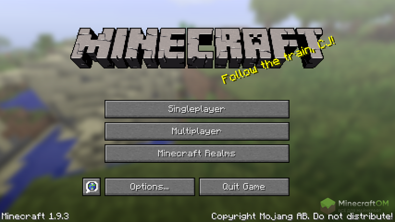 Главное меню Майнкрафт 1.9.3
