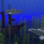 Дельфины и затонувший корабль