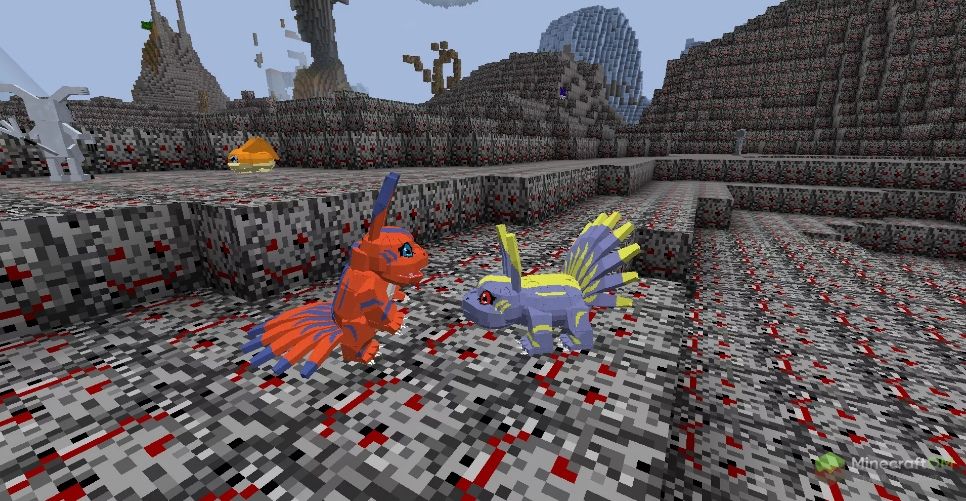 Существа в моде Digimobs.