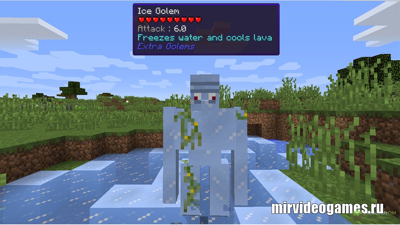 Ледяной голем в моде Extra Golems.