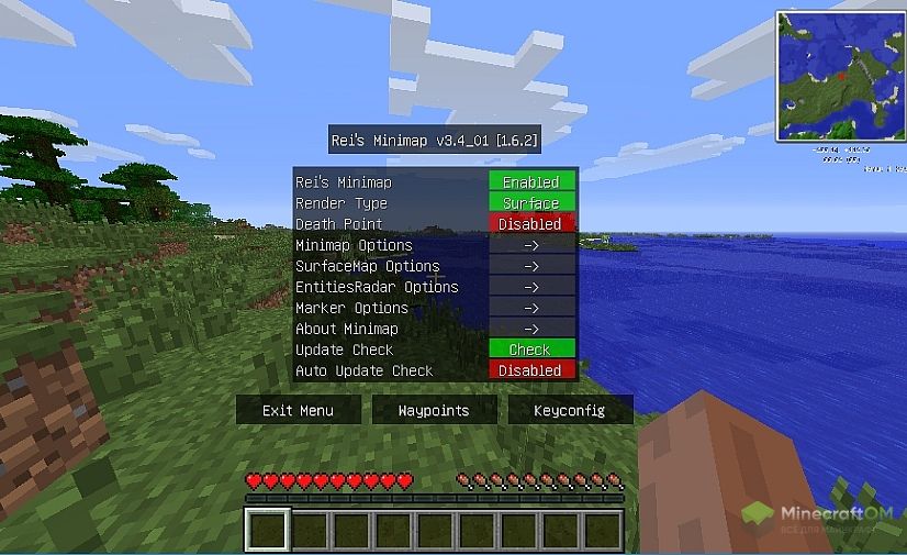 Мод На Карту Для Майнкрафт 1.7.10 (Rei'S Minimap)