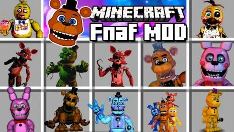 Мод на аниматроников для Майнкрафт 1.12.2/1.7.10 (Five Nights at Freddy’s Reborn) Мод на аниматроников для Майнкрафт 1.12.2/1.7.10 (Five Nights at Freddy’s Reborn)