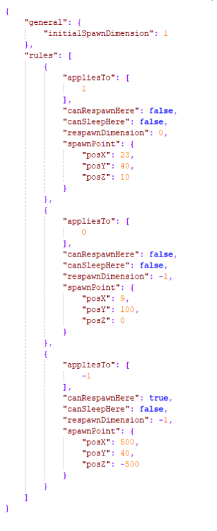 Настройка спавна