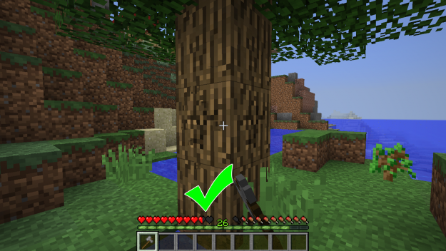 Добыча ресурсов с помощью инструмента