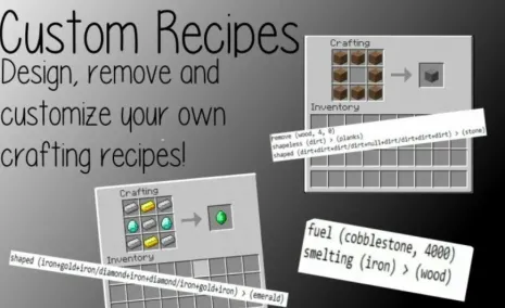 Мод на пользовательские крафты для Майнкрафт 1.8.8/1.7.10 (Custom Recipes) Мод на пользовательские крафты для Майнкрафт 1.8.8/1.7.10 (Custom Recipes)