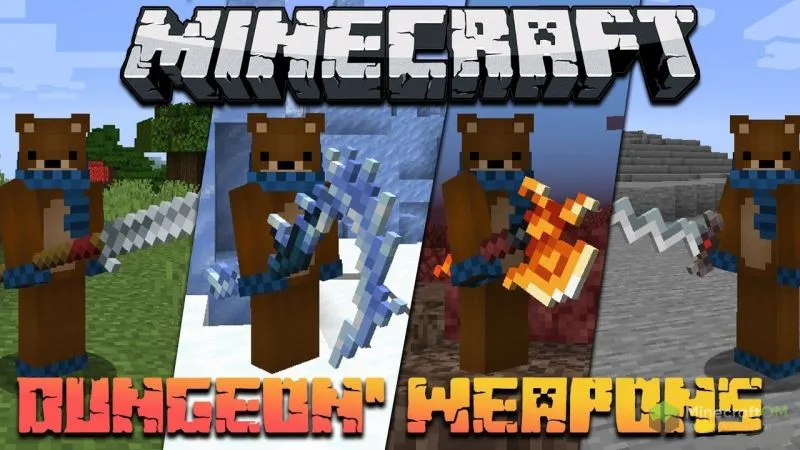 Мод на данжи для Майнкрафт 1.17.1 / 1.16.5 (MC Dungeons Weapons) Мод на данжи для Майнкрафт 1.17.1 / 1.16.5 (MC Dungeons Weapons)