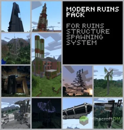 Мод на постройки для Майнкрафт 1.12.2 (Modern Ruins Pack) Мод на постройки для Майнкрафт 1.12.2 (Modern Ruins Pack)