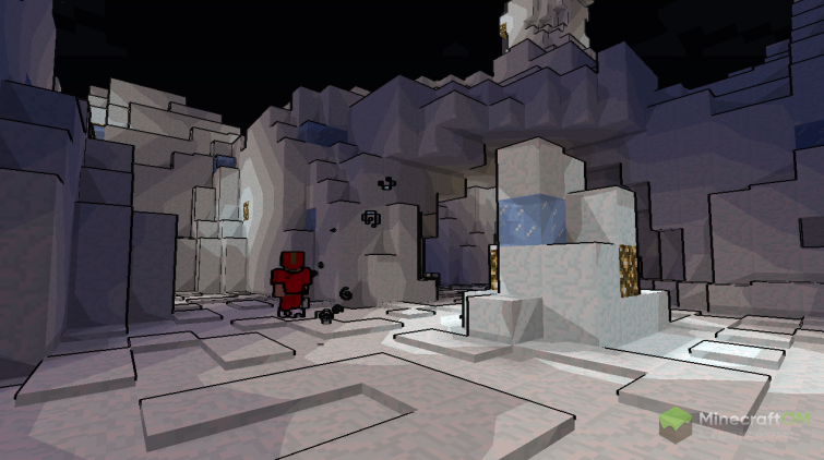 Мультяшный биом и игрок