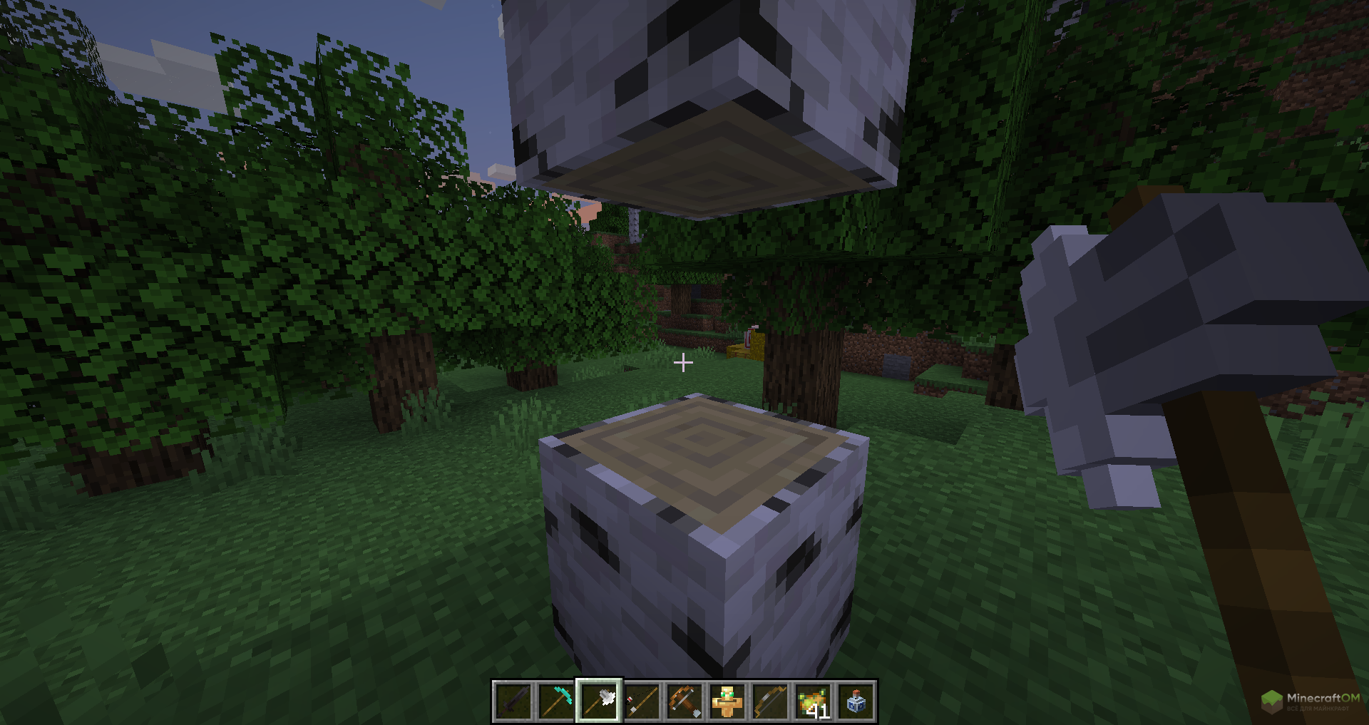 Добыча древесины топором