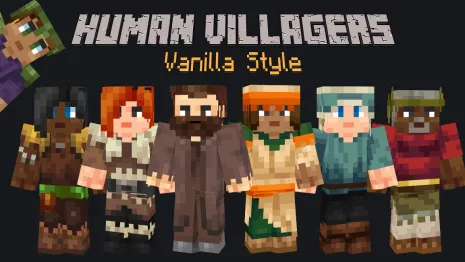 Текстурпак на новых жителей для Майнкрафт 1.17.1 / 1.16.5 (Human/Player Villagers) Текстурпак на новых жителей для Майнкрафт 1.17.1 / 1.16.5 (Human/Player Villagers)
