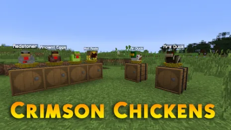 Мод на животных для Майнкрафт 1.18.1 / 1.17.1 (Crimson Chickens)
