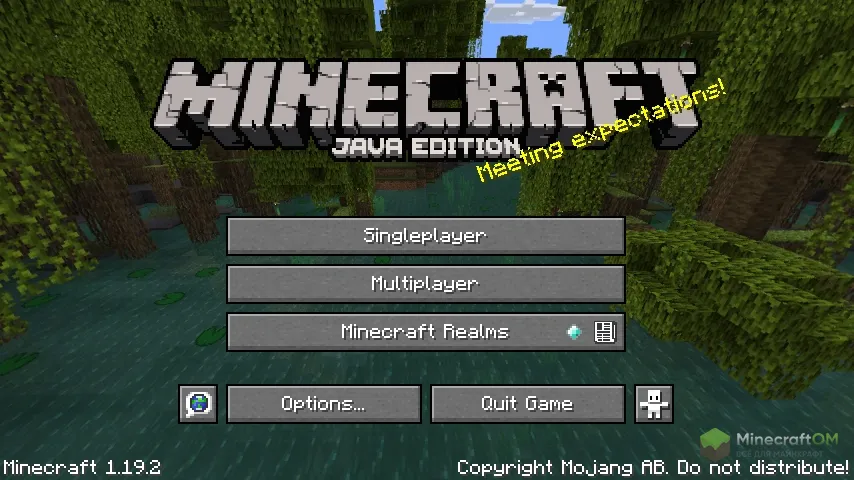 Главное меню версии 1.19.2