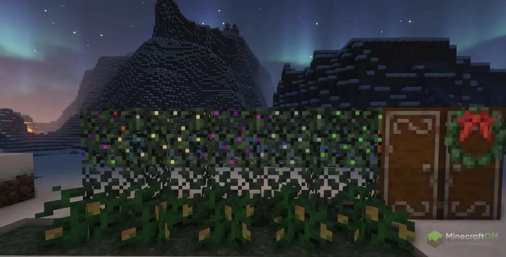 Имбирь и ель с разноцветными палочками