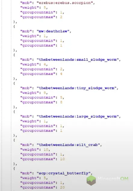 Настройка мобов