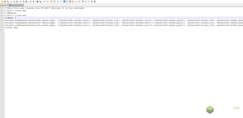Создание первого рецепта