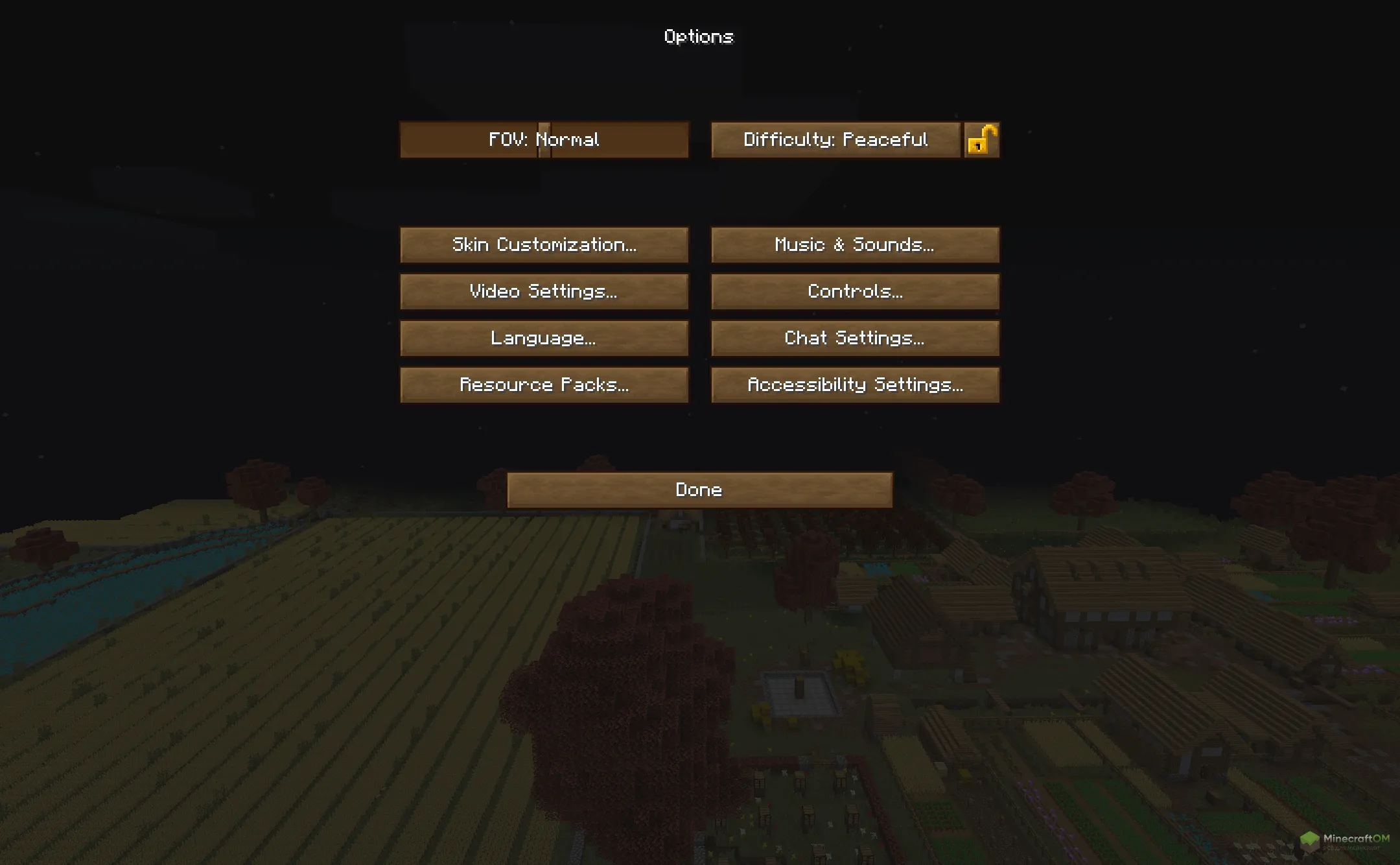 Новый интерфейс из текстурпака Fall Pack