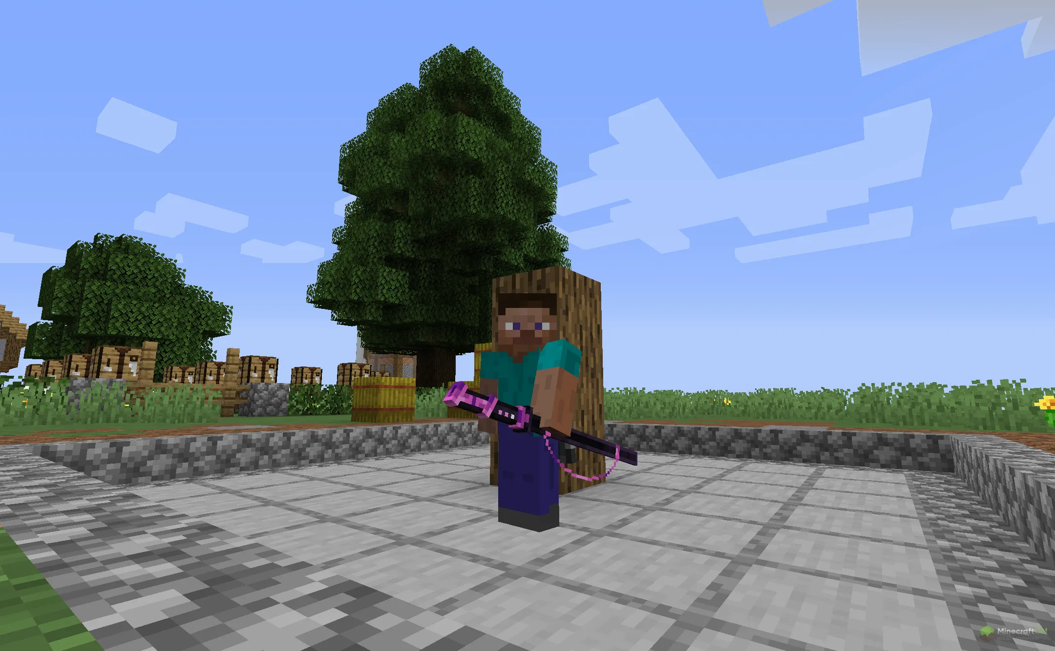 Новый меч в руках Стива из ресурспака Darker Darkness