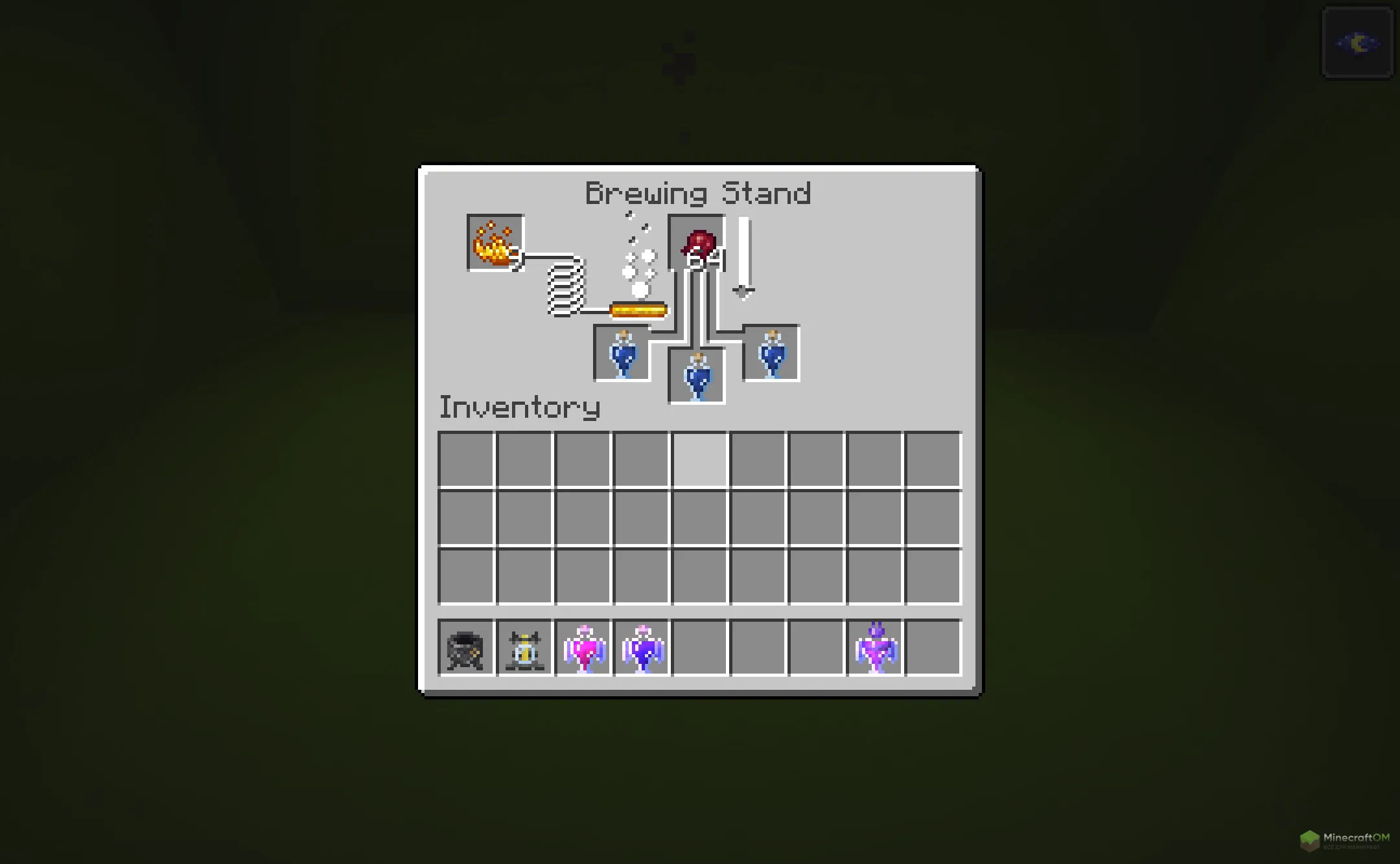 Новый интерфейс зельеварения из текстурпака Obscurias Brewing
