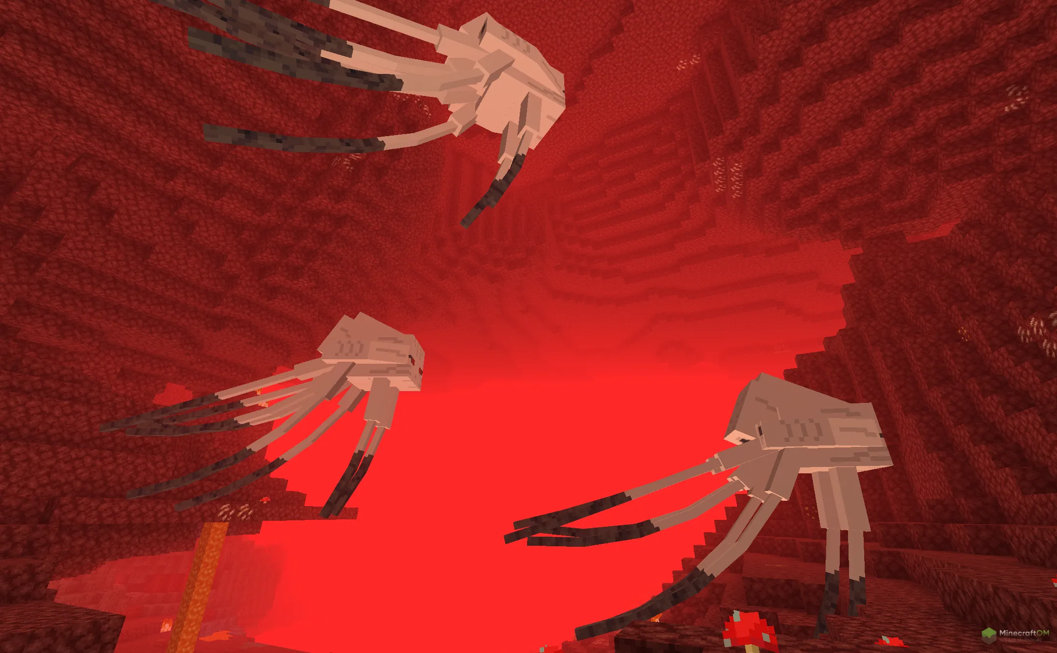 Группа новых гастов из текстурпака Better Ghast Remastered