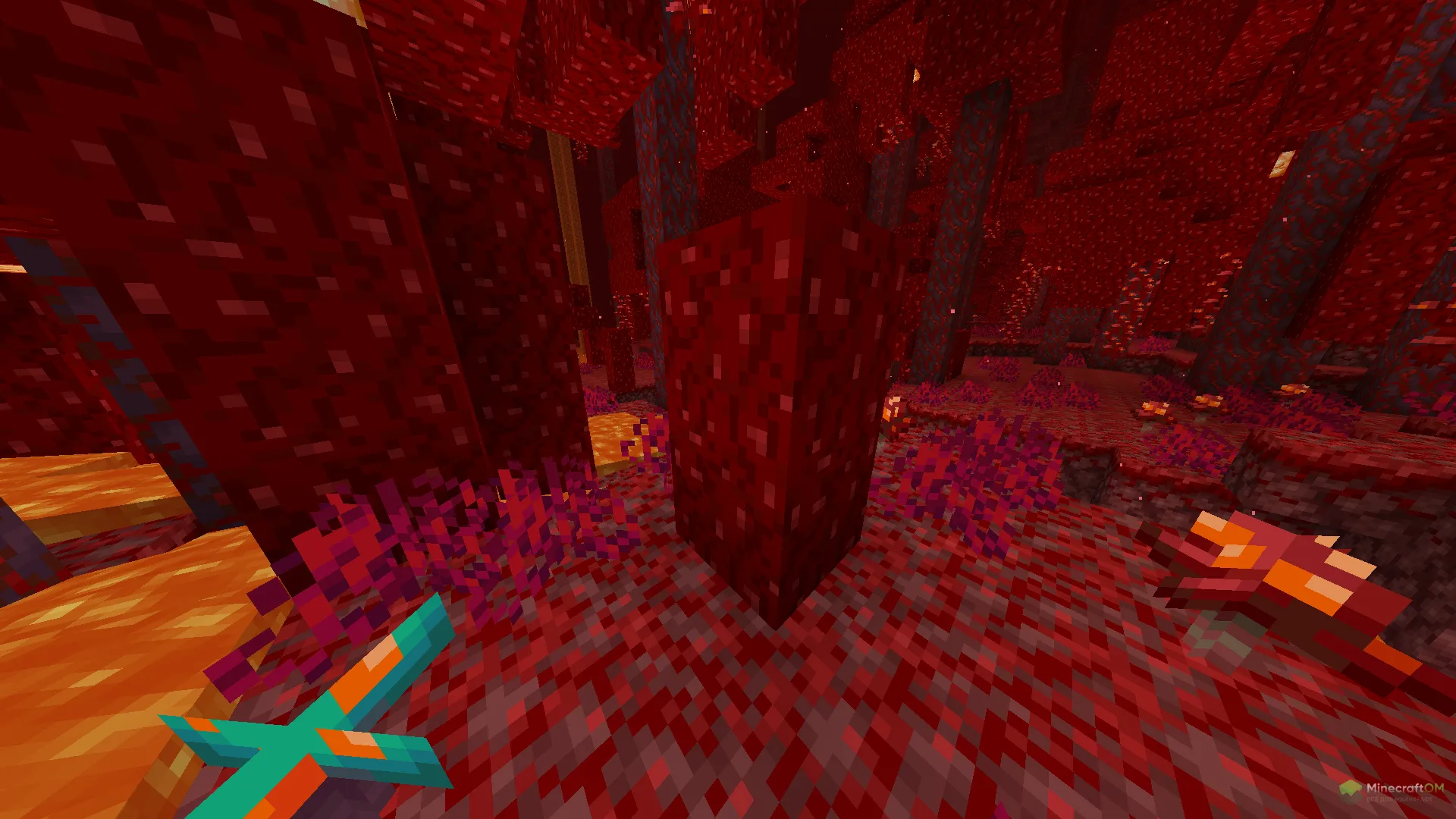 Биом с блоком адского нароста в моде Nether Wart Blocks