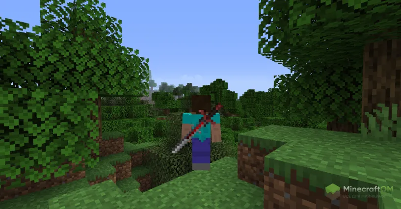 Меч из мода на спине