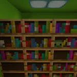 Книжные полки с головами из текстурпака Better Bookshelves